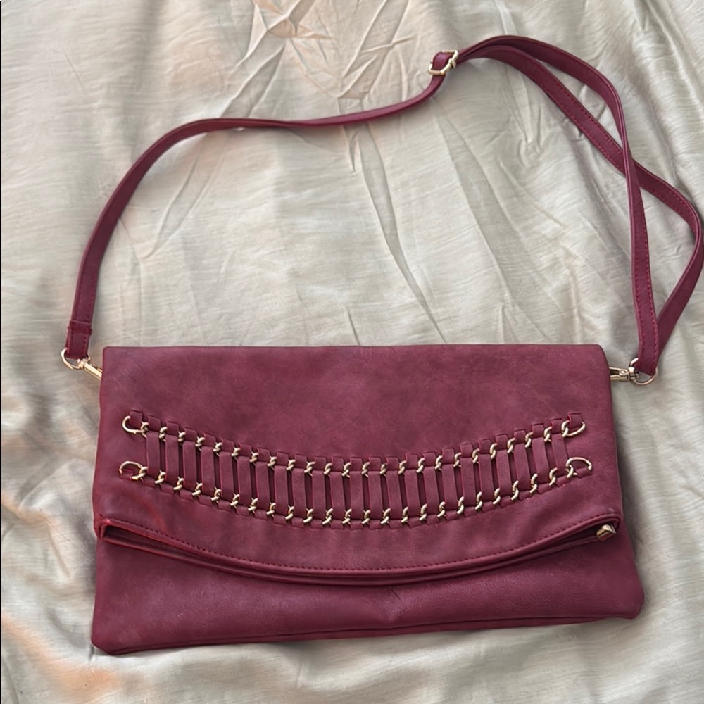 Elegant Burgundy Clutch Bag